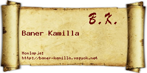 Baner Kamilla névjegykártya